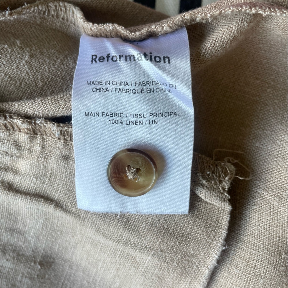 Reformation Tan Wide-Leg Linen Pants size 10 - Picture 5 of 7